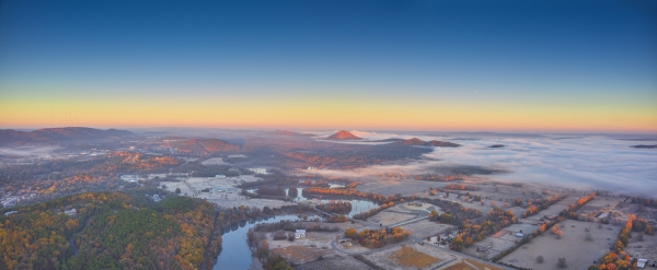 07 Sunrise Over Western Pulaski County - Professional Arkansas Aerial Photography photography by Paul Caldwell