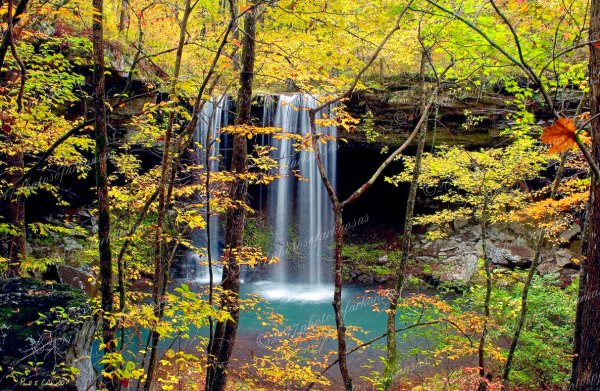 01.4 Fall View Of Dry Creek Falls In Searcy County - Professional Arkansas Ozark Gallery No 3 photography by Paul Caldwell