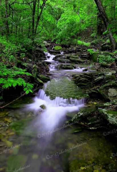 04 Small Cascade On Hidden Creek - Professional Arkansas Ozark Gallery No 3 photography by Paul Caldwell