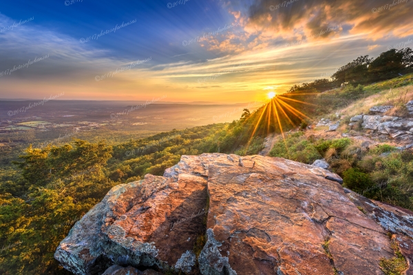 35 Sunset From The Summit Of Mt Nebo - Professional Arkansas Ozark Gallery No 3 photography by Paul Caldwell