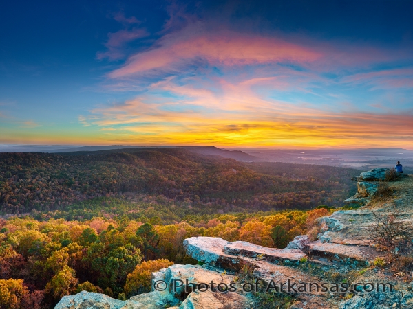 35 Sunset Afterglow From The Summit Of Petit Jean Mountain - Professional Arkansas River Valley Gallery No 1 photography by Paul Caldwell