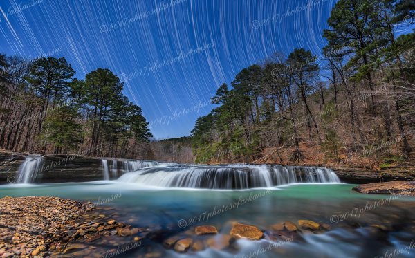 02.1 Haw Creek Falls At Midnight - Professional Featured Arkansas Photos photography by Paul Caldwell
