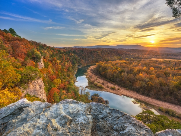 40 Early Sunset At Peter Cave Bluff Buffalo River - Professional Featured Arkansas Photos photography by Paul Caldwell