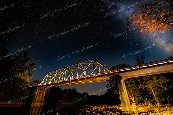 14 Milkyway Over Fort Douglas Bridge On Big Piney Creek - Professional New Photography 2023 photography by Paul Caldwell