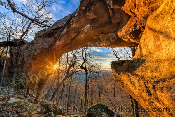 23 Sunrise At Rainbow Rock Natural Bridge Near Treat Arkansas - Professional New Photography 2023 photography by Paul Caldwell