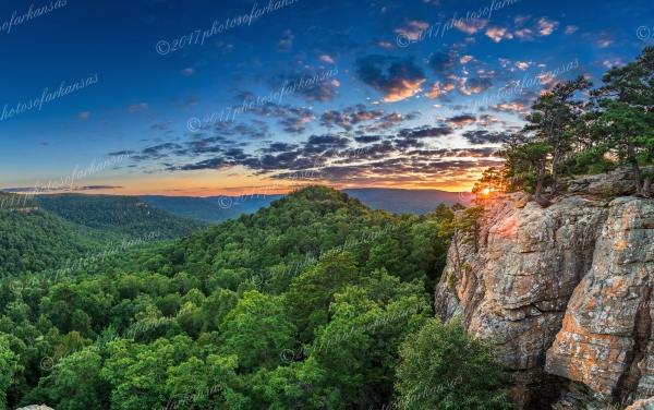 21 Late Summer Sunset From Sams Throne - Professional Panoramas Of Arkansas photography by Paul Caldwell