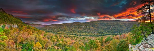 32 Sunset Over The Valley Of Big Piney Creek - Professional Panoramas Of Arkansas photography by Paul Caldwell