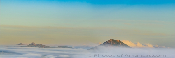 36 Early Morning View Of Pinnacle Mountain And Maumelle Pinnacles - Professional Panoramas Of Arkansas photography by Paul Caldwell