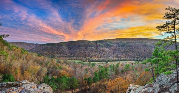 21 Fall View On Upper Piney Creek - Professional Stone Bank New Hq photography by Paul Caldwell