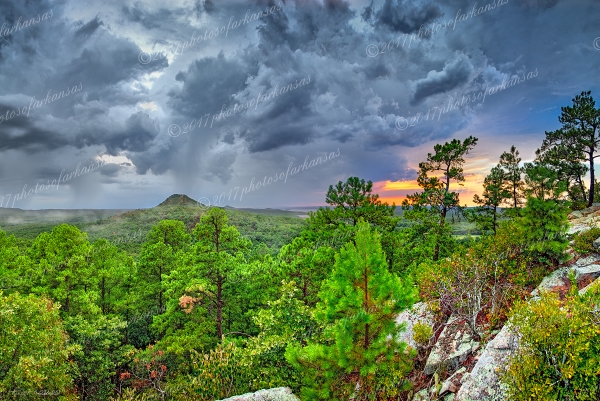 10 July Thunderstorms Approaching Pinnacle Mountain In Western Pulaski County - Professional Temporary Gallery photography by Paul Caldwell