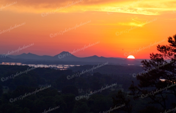 09 Paraglider And Sunset Near Pinnacle - Professional Views Of Pinnacle Mountain photography by Paul Caldwell