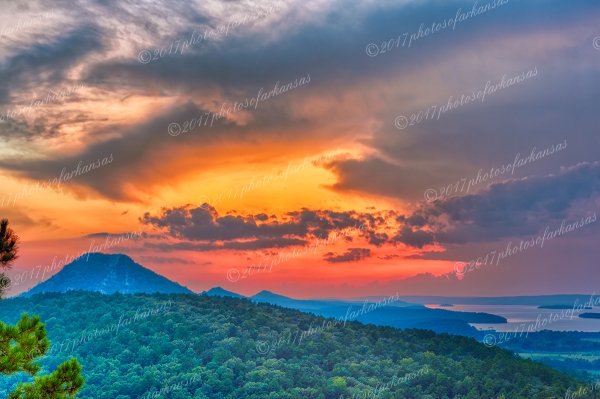 10 Sunset And Approaching Storm Over Pinnacle Mountain - Professional Views Of Pinnacle Mountain photography by Paul Caldwell